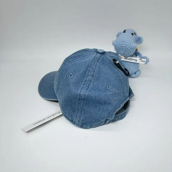 Calvin Klein CK Washed Denim Embroidered Logo Baseball Cap Unisex Hat NWT - Picture 2 of 8